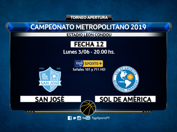 San José recibe a Sol de América por el Metro masculino