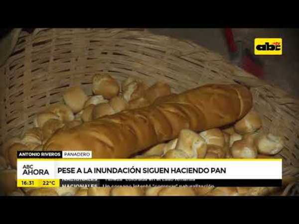 Pese a la inundación siguen haciendo pan - Tv - ABC Color