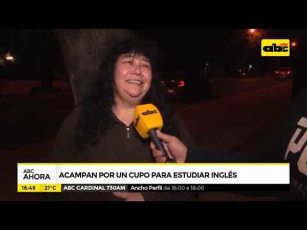 Acampan por un cupo para estudiar inglés - Tv - ABC Color
