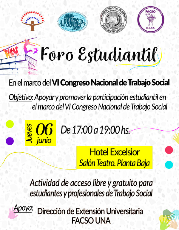 El Foro de Estudiantes de Trabajo Social se hará este jueves en Asunción | .::Agencia IP::.