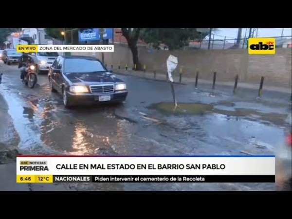 Calles en mal estado en Barrio San Pablo - Tv - ABC Color