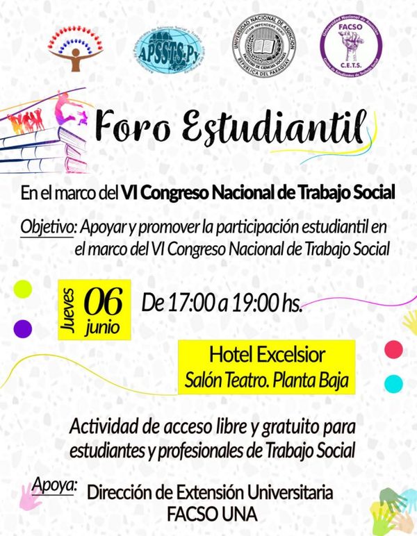 Foro de Estudiantes de Trabajo Social será este jueves - ADN Paraguayo