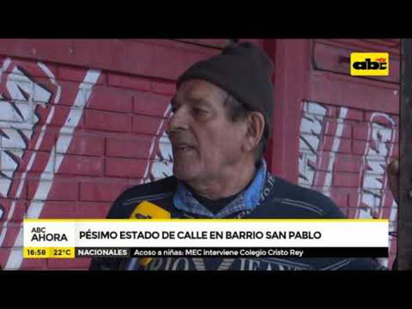 Pésimo estado de calle en Barrio San Pablo - Tv - ABC Color
