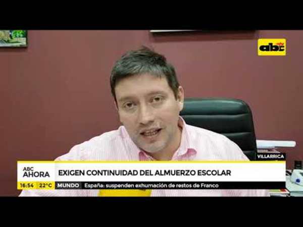 Villarrica: Exigen continuidad del almuerzo escolar - Tv - ABC Color