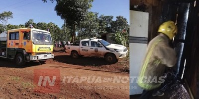 BOMBEROS SOFOCAN INCENDIO DE VIVIENDA EN CAP.  MEZA.