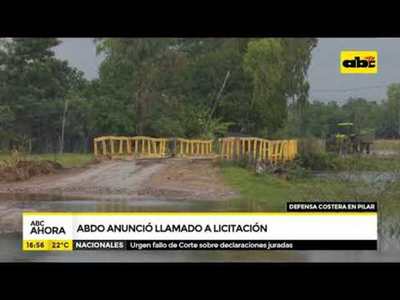 Abdo anunció llamado a licitación de defensa costera en Pilar - Tv - ABC Color
