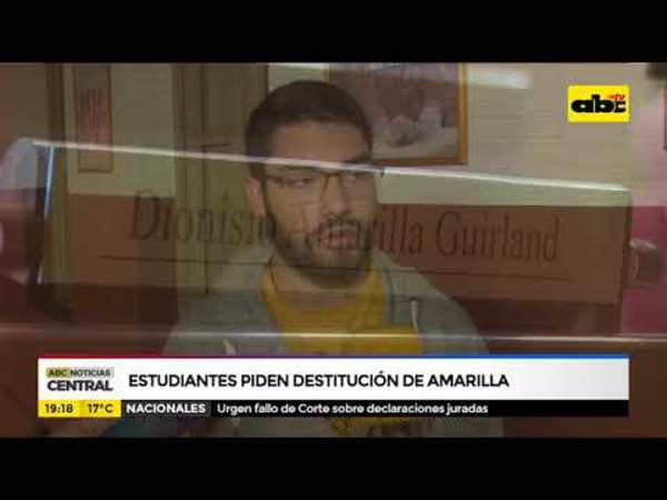Estudiantes piden destitución de Amarilla - Tv - ABC Color