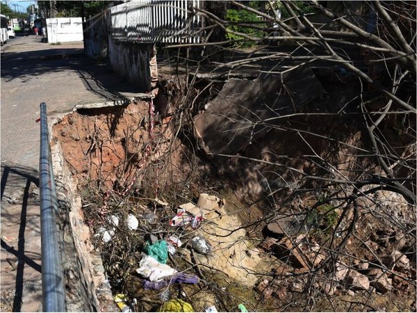 Desmoronamiento arriesga puente sobre Artigas y viviendas vecinas