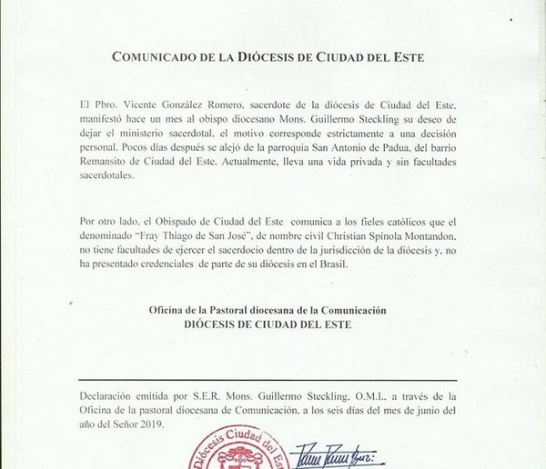 Diócesis desautoriza labor de fray brasileño como sacerdote