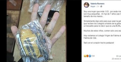 Reclaman miserable merienda escolar
