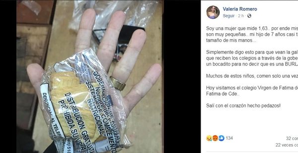 Reclaman miserable merienda escolar