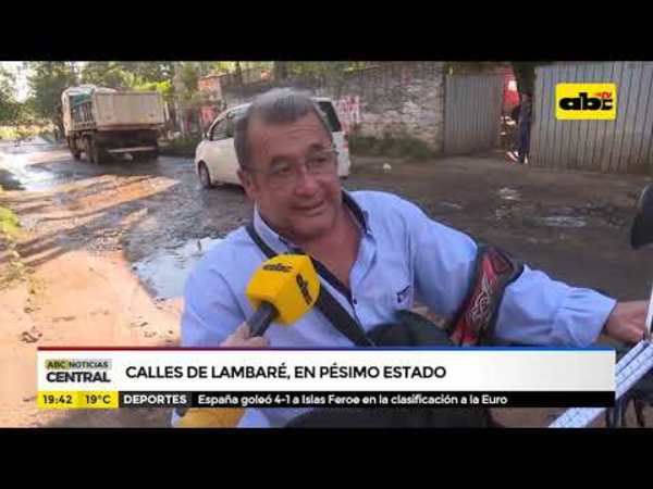 Calles de Lambaré, en pésimo estado - Tv - ABC Color