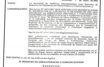 Desde mañana rigen nuevas reglas para licitaciones en el MOPC - ADN Paraguayo