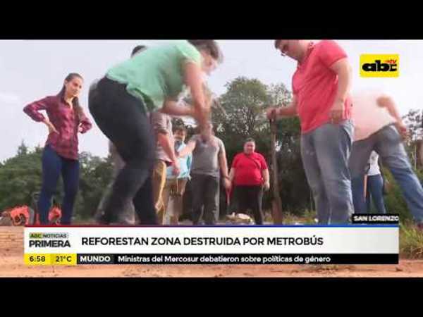 Reforestan zona destruida por metrobús - Tv - ABC Color