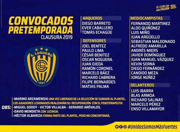 Inicio de las tareas en Luqueño - Deportes - ABC Color