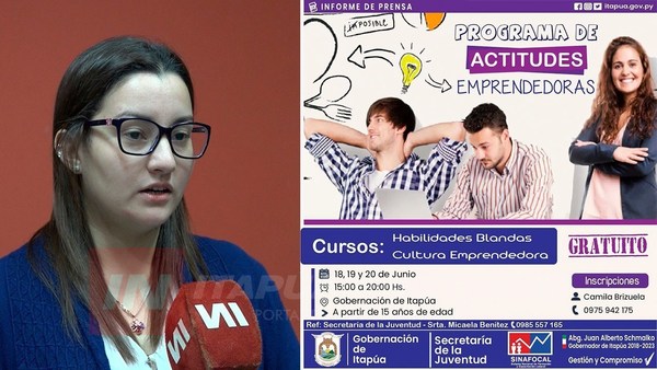 CONVOCAN A JÓVENES A PARTICIPAR DE TALLER DE CULTURA EMPRENDEDORA.
