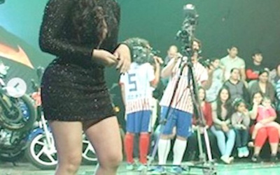 Ana Laura alegra a los futboleros  con Chiche Corte