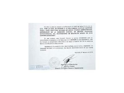 Ahora proponen a mimado de Petta como asesor del MEC