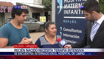 Fallece recién nacido por falta de terapia | Noticias Paraguay
