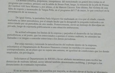 Piden sanciones para Vargas Peña por maltratar a sus colegas en ABC