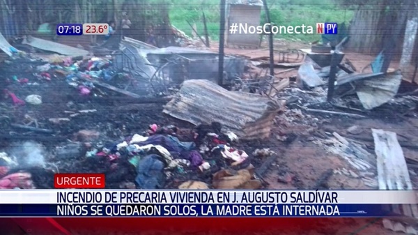 Niños se salvan de milagro tras incendio de su vivienda | Noticias Paraguay