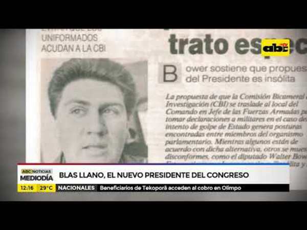 Blas Llano, nuevo presidente del Congreso - Tv - ABC Color