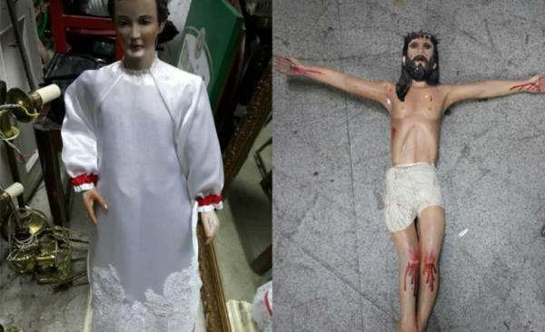 HOY / Ladrones vendieron imagen de San Lorenzo y crucifijo, dueño de antigüedades devolvió a capilla
