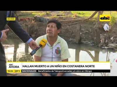 Hallan muerto a niño en costanera norte - Tv - ABC Color
