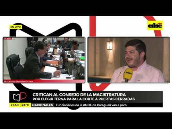 Critican al consejo de la magistratura - Tv - ABC Color
