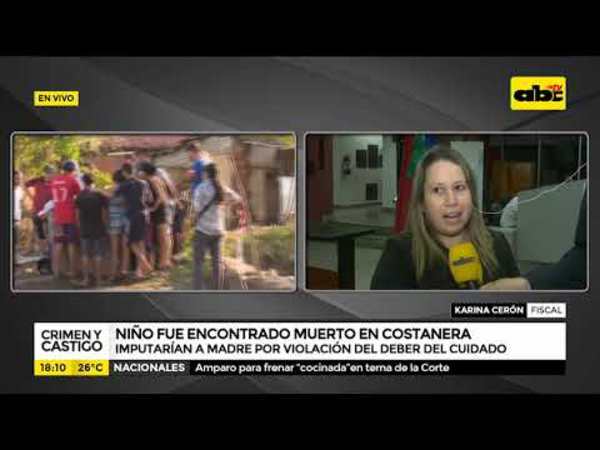 Niño hallado muerto en la zona de la Costanera Norte - Tv - ABC Color