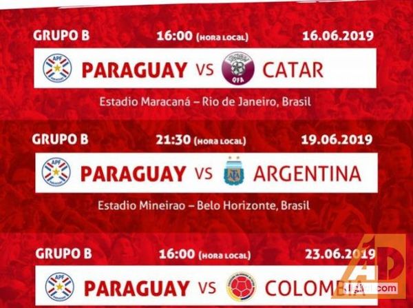 Copa América 2019: Paraguay debuta ante Catar el domingo 16 a las 16:00 hs.