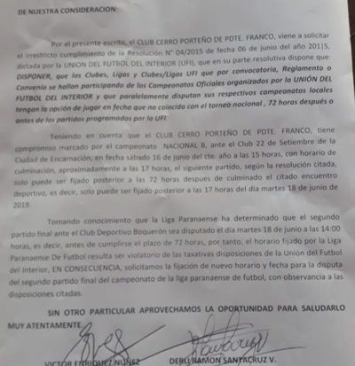 Piden reprogramar final