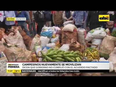 Calles bloqueadas por protesta campesina - Tv - ABC Color