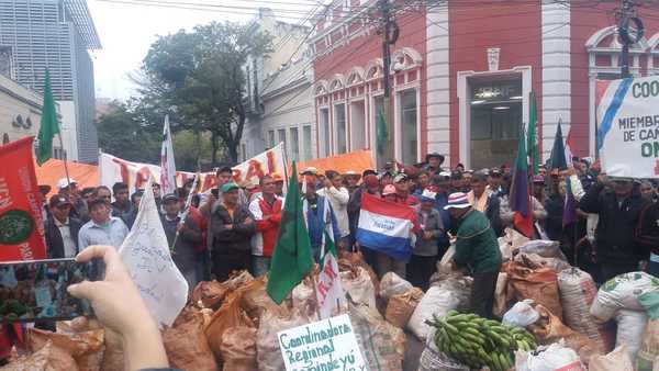 Campesinos marchan por las calles de Asunción » Ñanduti