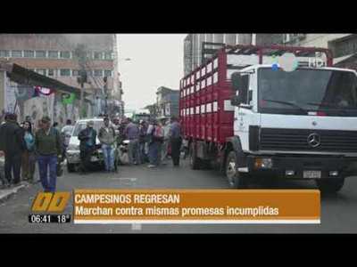 Campesinos vuelven para manifestarse