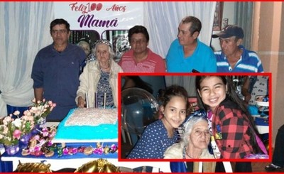 Celebraron los 100 años de Doña Basilia Román