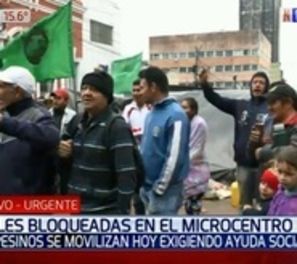 Cierre de calles en el microcentro por marcha de campesinos - Paraguay.com