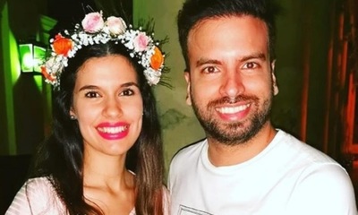 Marcelo Jara y su señora felices en la espera de Anastasia María Candela