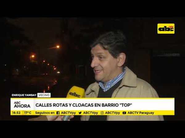 Calles rotas y cloaca en barrio top - Tv - ABC Color