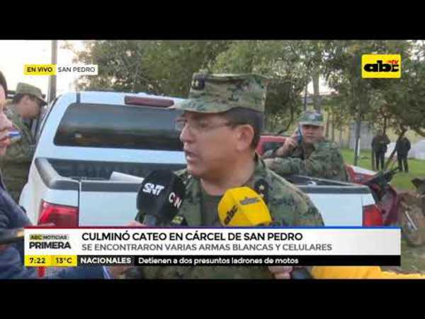 Culminó cateo en cárcel de San Pedro - Tv - ABC Color