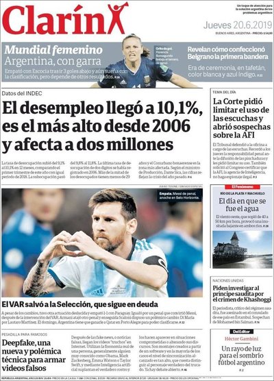 La prensa argentina, durísima: A la Albiceleste 'le salvó el VAR'