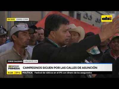 Campesinos siguen por las calles de Asunción - Tv - ABC Color