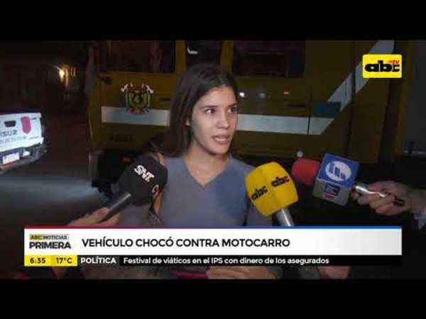 Vehículo chocó contra motocarro - Tv - ABC Color