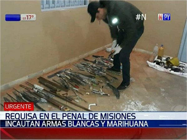 Incautan cuchillos, marihuana y celulares en requisa del penal de Misiones