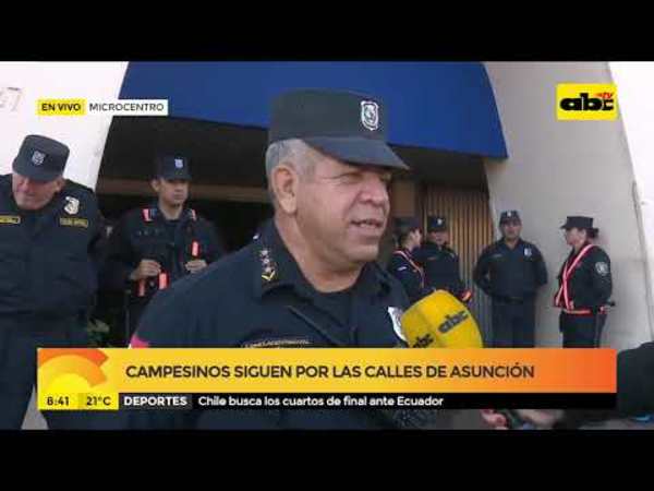 Campesinos siguen por las calles de Asunción - Tv - ABC Color