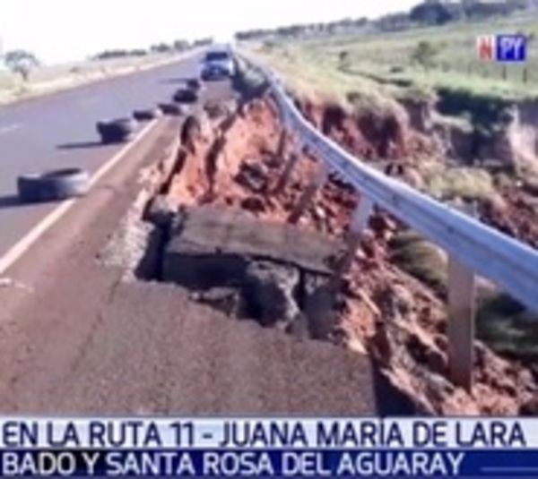 Ruta presenta destrozos a un año de su inauguración - Paraguay.com
