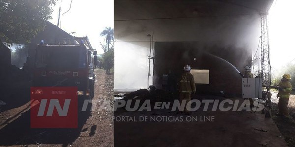 AHORA: INCENDIO DE SECADERO DE YERBA EN EDELIRA