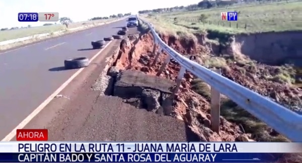 Ruta destrozada, a un año de su inauguración | Noticias Paraguay