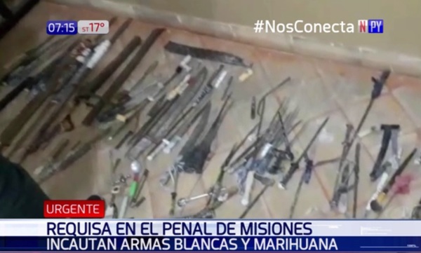 Cuchillos, whisky y drogas en cárcel de Misiones | Noticias Paraguay