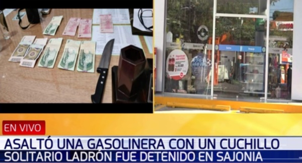 Asaltó con un cuchillo de 20 centímetros y lo detuvieron a metros del lugar | Noticias Paraguay